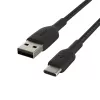 Kabel gevlochten USB-C USB-A 2 m zwart