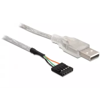 USB 2.0-A stekker naar pin-header-kabel DeLOCK 83078 zilver