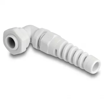 DeLOCK kabelwartel 90° haaks PG7 grijs met trekontlasting