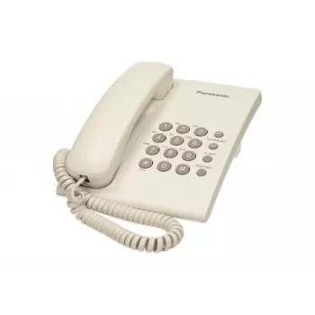Analoge telefoon Panasonic KX-TS500PDW — 16 toetsen, wit, tafel-/wandmontage, 100 nummers telefoonboek