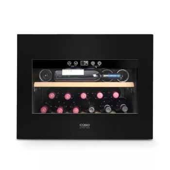 Inbouw wijnkoelkast Caso WineDeluxe E 18 — 18 flessen, hoogte 46 cm, zwart, energieklasse G