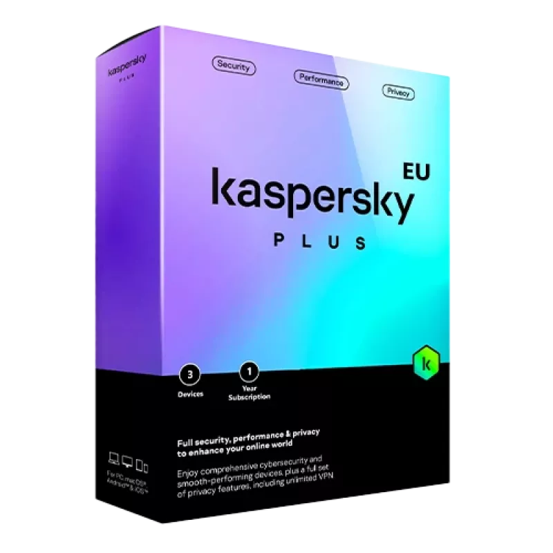 Kaspersky Plus | 3 apparaten | 1 jaar | EU
