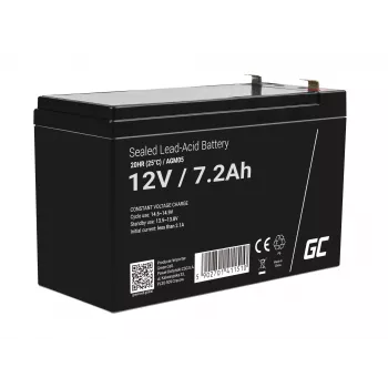 UPS-batterij Green Cell AGM05 — 12 V 7,2 Ah lood-vlies (VRLA), 95 mm H, 151×65 mm, 2,15 kg