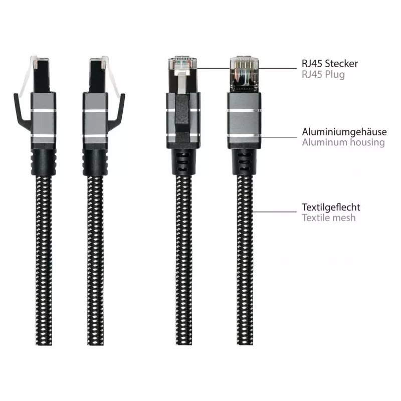 Good Connections ethernetkabel USB-C RJ45, antraciet, 2,0 m