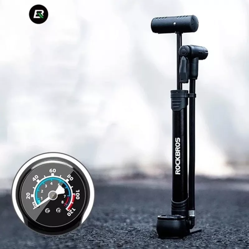Rockbros 42310006001 fietspomp met manometer zwart