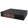 Netwerkswitch QOLTEC 52364 — Gigabit Ethernet PoE 16xRJ45, 2xSFP