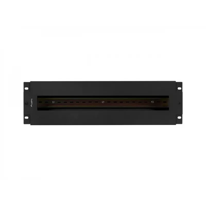 Lanberg AK-VDP103-B 19-inch 3U spanningsverdeelpaneel met DIN-rail TS-35, zwart