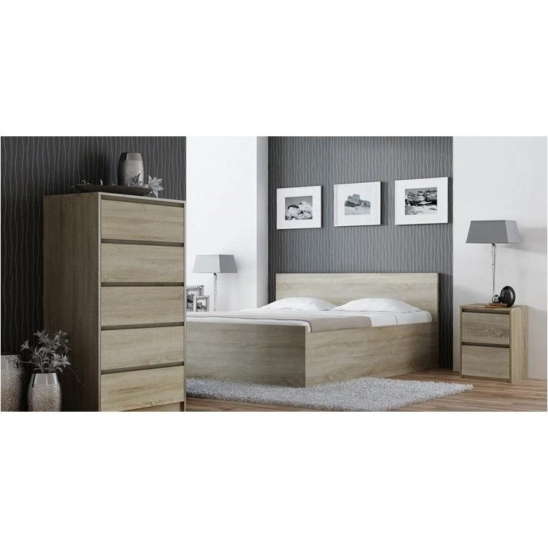 Topeshop K2 SONOMA nachtkastje 2 lade(s) eiken