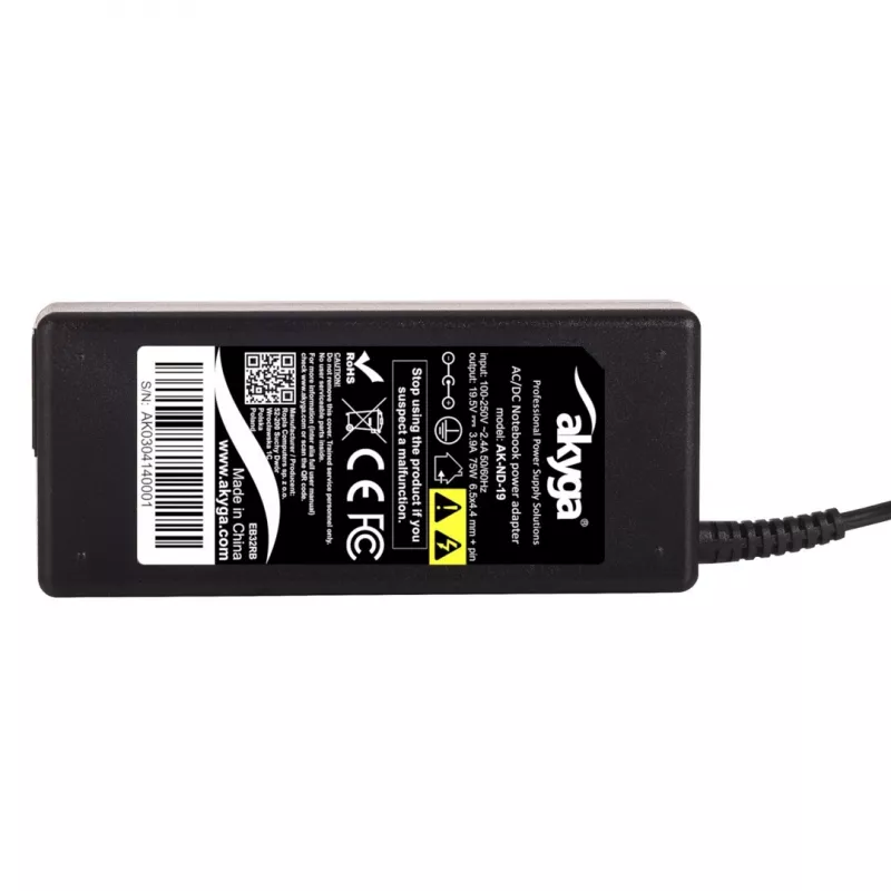 Akyga AK-ND-19 laptopvoeding voor Sony, 75 W, 19,5 V, 3,9 A, 6,5 x 4,4 mm + pin