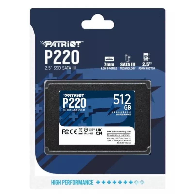 Patriot Memory P220 512 GB SSD, 2,5″, SATA III (P220S512G25)