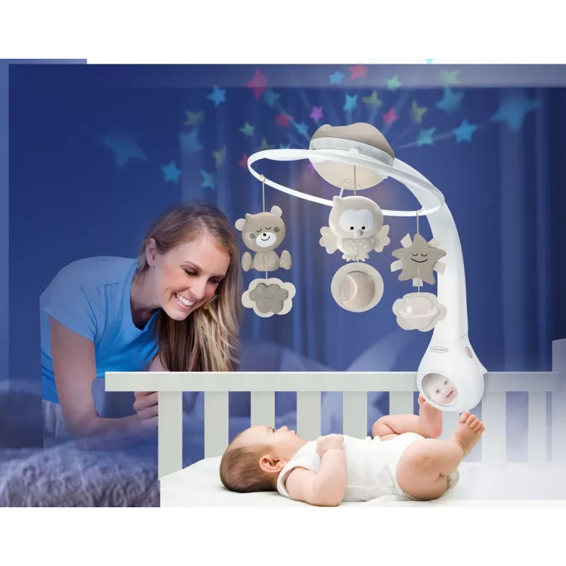 3in1 muziekprojector carrousel beige