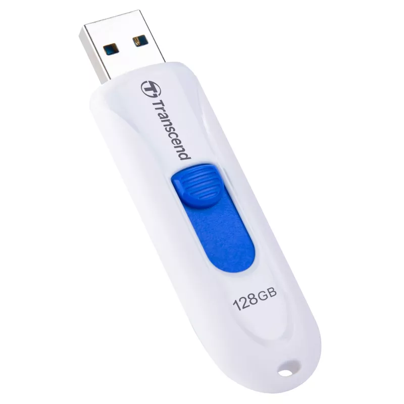 Transcend JetFlash 790 TS128GJF790W USB-stick, 128 GB, USB 3.1 Gen 1, uitschuifbare connector, wit