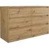 Kommode Top e shop K120 ARTISAN 2X3, eikenfinish, 6 laden, 750×400×1200 mm