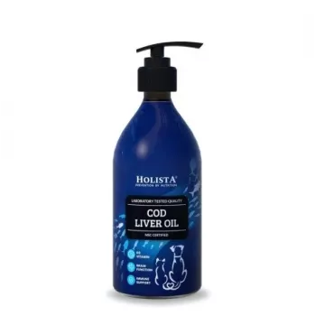 Vloeibare levertraanolie 500 ml — HOLISTA natuurlijk visoliesupplement, rijk aan omega-3 en vitamines A en D