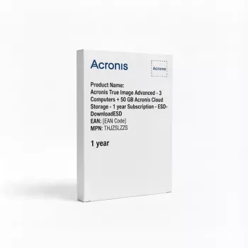 Acronis True Image Advanced - 3 computers + 50 GB Acronis Cloud Storage - 1 jaar abonnement - ESD-downloadESD