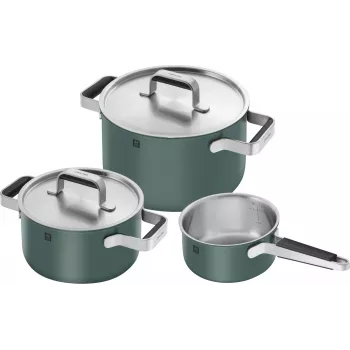 Pannenset ZWILLING PURE 1028857 — roestvrij staal, geschikt voor inductie