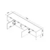 TV-kast cama meble FELLINI 200x40x52 cm, olijfgroen frame met geoliede eikenhouten look