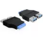 Delock adapter USB 3.0 pin header socket > 2 x USB 3.0 socket - naast elkaar (65324)