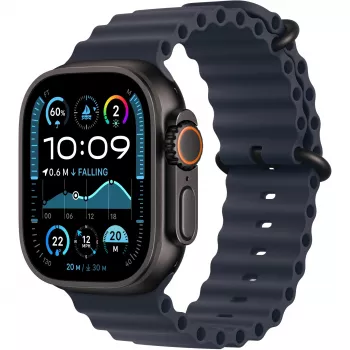 Band Apple 49mm Navy Ocean Band Extension zwart titanium finish