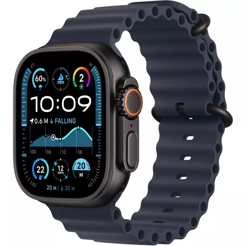 Band Apple 49mm Navy Ocean Band Extension zwart titanium finish