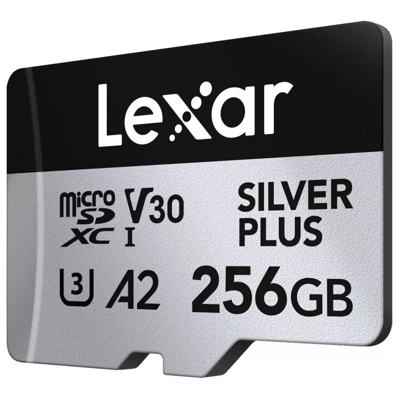 Geheugenkaart microSD 256GB C10 A2 U3 V30 205/150MB/s Silver Plus