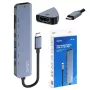 USB Type-C hub SAVIO AK-82 met HDMI, MicroSD, USB 3.2 Gen1, PD-doorgang, 4K@30Hz, 5000 Mbit/s, zwart