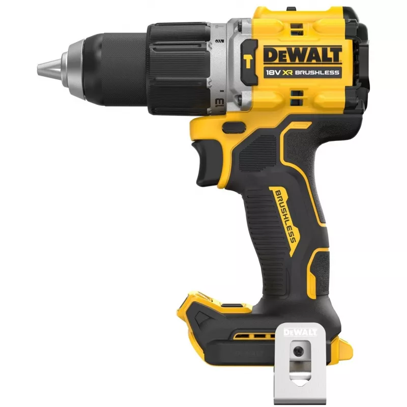 Pistoolgreepboormachine DeWalt DCD805NT-XJ — 18 V borstelloos, 2000 t/min, 90 N·m, 13 mm boorhouder, 1,34 kg