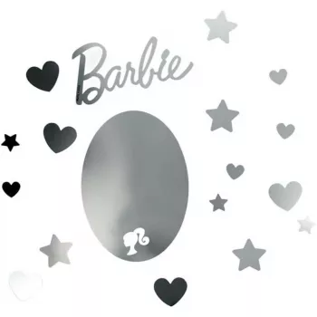 Spiegel-muurstickers Paladone PP13751BR Barbie-design – decoratieve zelfklevende spiegelsticker