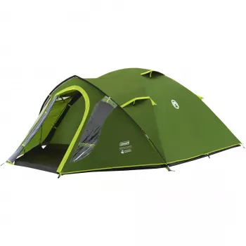 Coleman koepeltent Darwin 4 Plus Blackout — 4-persoons tunneltent met voorportaal, donkergroen/lichtgroen