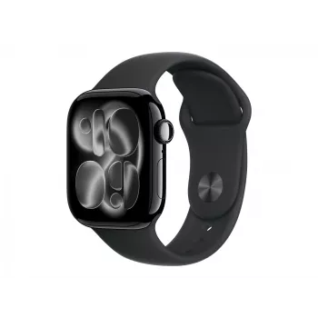 Apple Watch Series 11 GPS + Cellular 42mm zwart aluminium behuizing met zwarte sportband – M/L | Apple