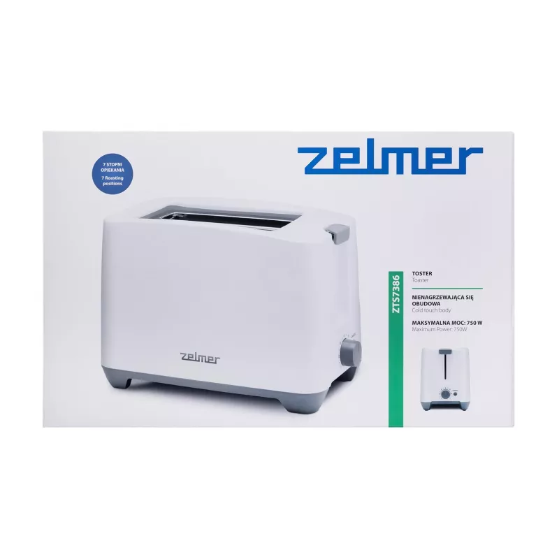 Zelmer ZTS7386 Broodrooster 2 sneetjes 750 W wit
