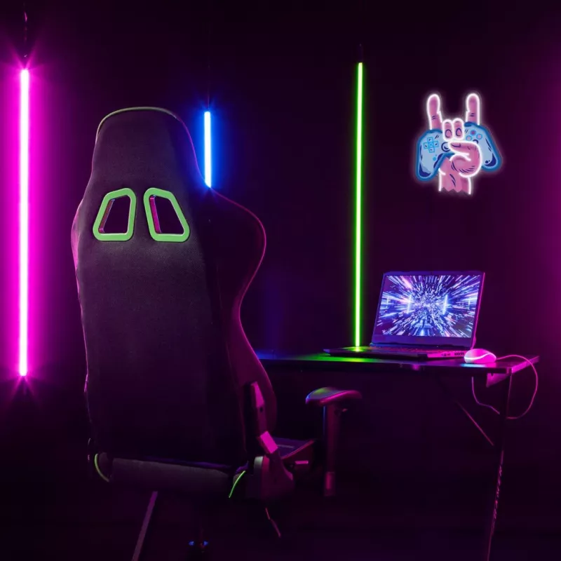 Neon Lights MANTA SNL109MT hand met gamepad neonbord, decoratieve LED-verlichting voor gaming-setup