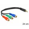 Audiokabel DeLOCK 62499 0,24 m 3,5 mm naar 3 x RCA zwart