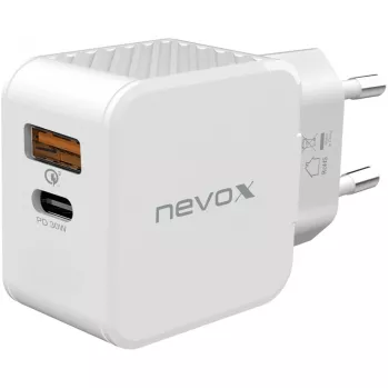 nevox USB PD Type-C + USB QC 3.0 oplader 30 watt wit (2009)