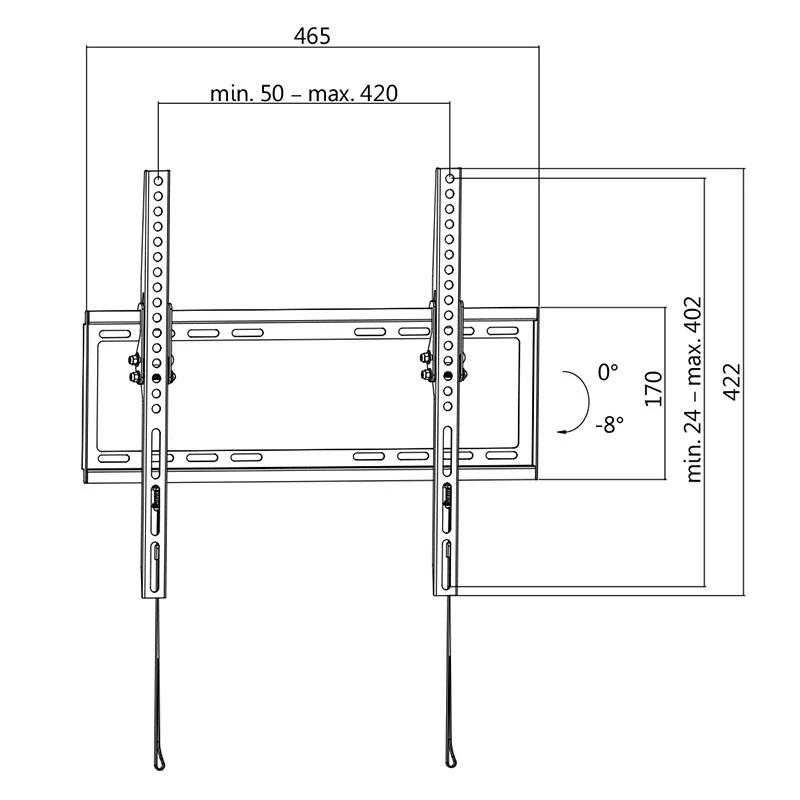 LogiLink BP0010 TV-beugel/standaard 139,7 cm (55 inch) Zwart