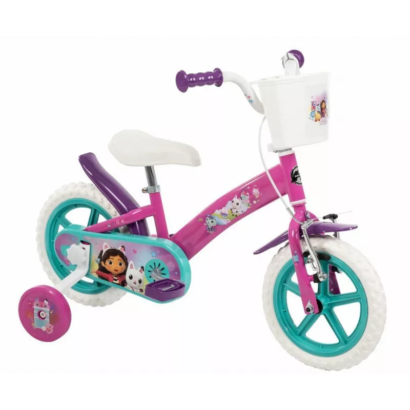 Kinderfiets HUFFY GABBI 12 inch, roze, terugtraprem, zijwieltjes, schuimbanden