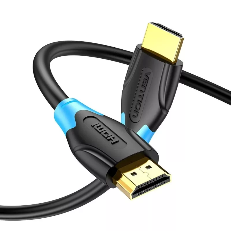 HDMI-kabel Vention AACBN 15 m, HDMI type A naar type A, HDMI 2.0, 18 Gbit/s, ARC, vergulde contacten, zwart