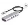 DeLOCK USB Type-C hub 10 Gbps 4 poorten aluminium grijs