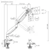 Monitorhouder MACLEAN MC-969 dubbele arm-gasveer voor 17–45 inch beeldschermen, max. belasting 16 kg