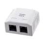 LANBERG opbouwdoos RJ-45 Cat6 OU6-0002-W wit, 2 bussen, 30×54×57 mm