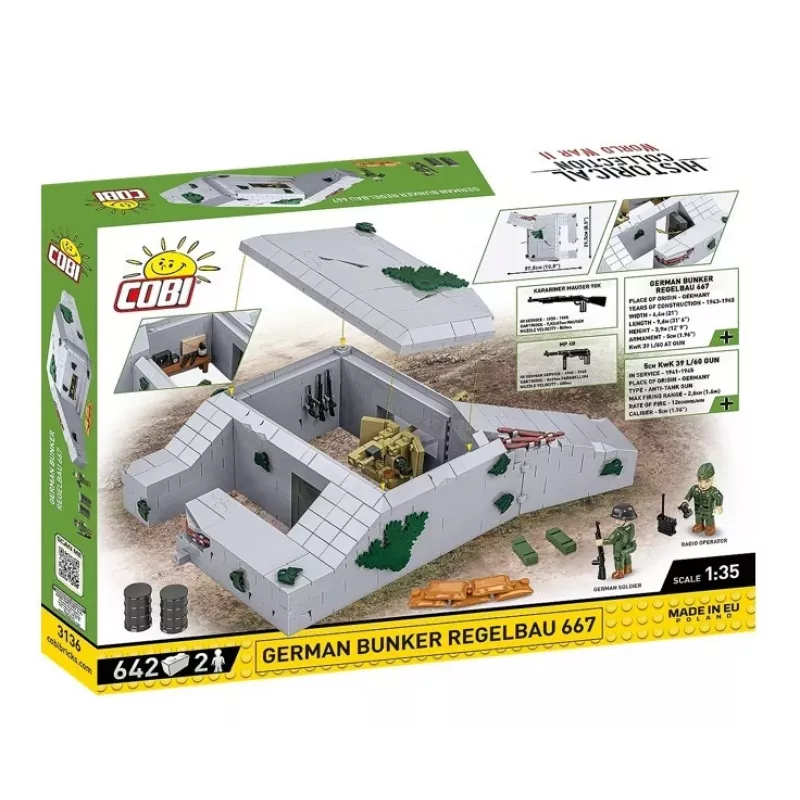 Bouwset Cobi Duitse bunker Regelbau 667/642 model COBI-3136 – gedetailleerde bouwsteenset