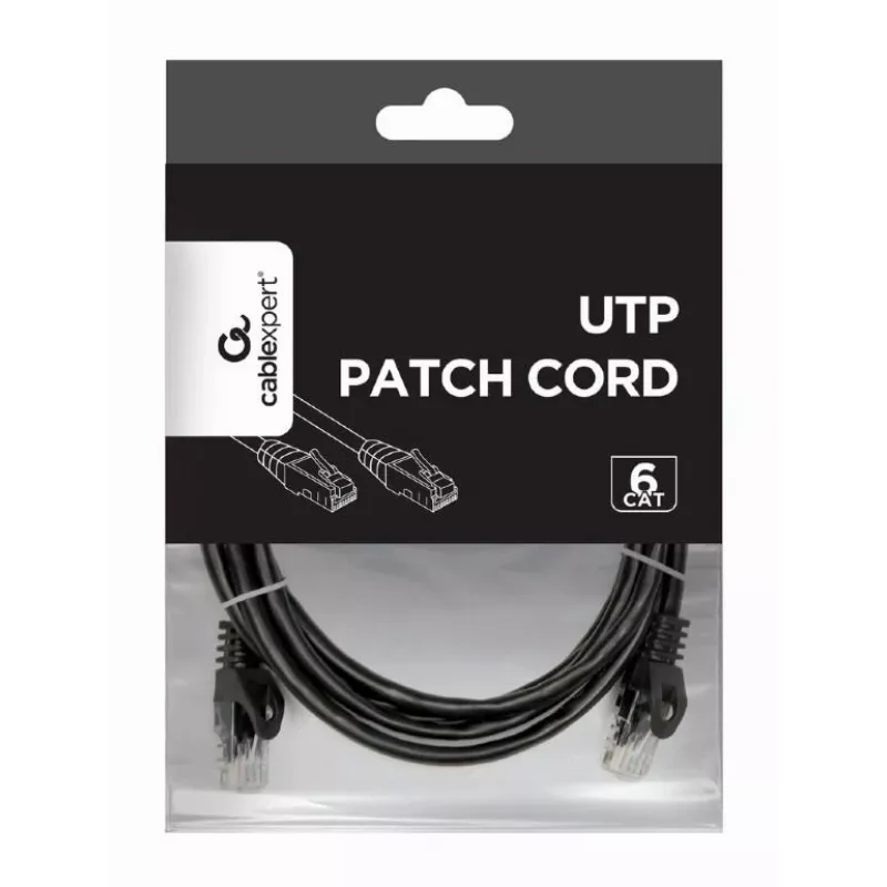 Netwerkkabel Gembird PP6U-2M/BK RJ-45 Cat6 2m zwart