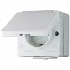 Stopcontact type F Jung 620 W — 16 A, 250 V, duroplast behuizing, wit, hoogte 47 mm
