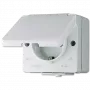 Stopcontact type F Jung 620 W — 16 A, 250 V, duroplast behuizing, wit, hoogte 47 mm