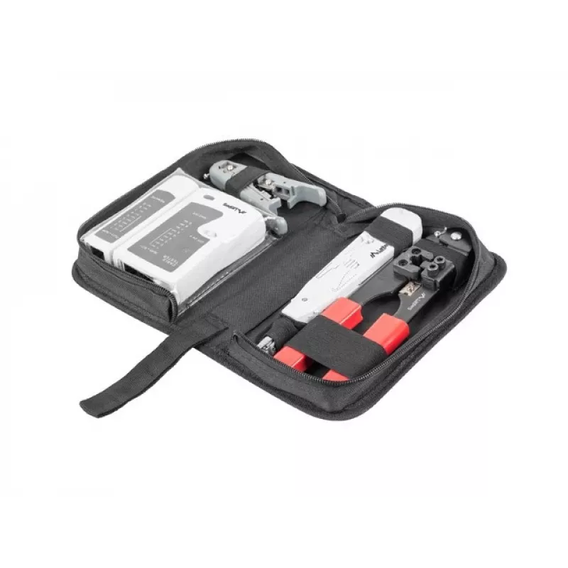 LANBERG netwerkgereedschapsset tester striptang krimptang NT-0301 – RJ-12-stekkerondersteuning