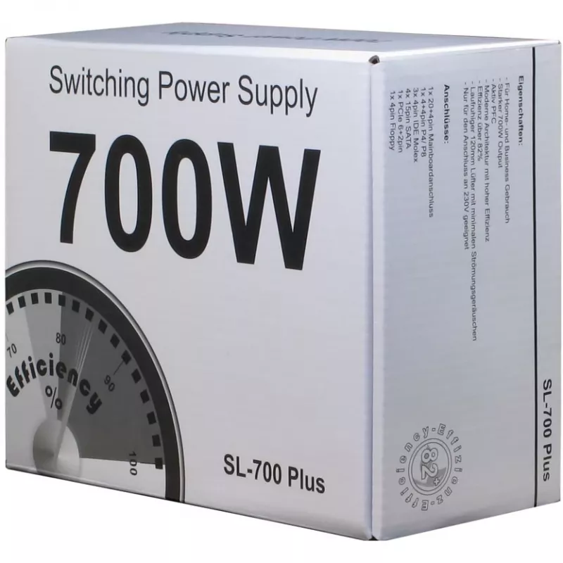 Inter-Tech SL-700 Plus - voeding (intern) - ATX12V 2.4 - AC 230 V - 700 Watt - actieve PFC (88882141)
