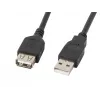 Lanberg CA-USBE-10CC-0050-BK USB-kabel 5 m USB 2.0 USB A zwart (CA-USBE-10CC-0050-BK)