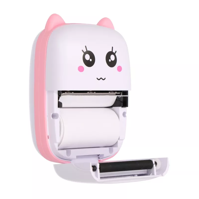 Thermische kassabonprinter Extralink EPP-001 roze met 5 rollen blanco thermopapier