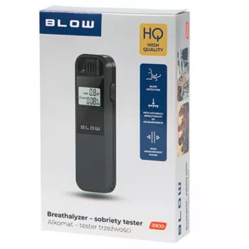 Draagbare alcoholtester BLOW 3300 — contactloze ademalcoholtest, BAK 0,00–0,19%, 1% nauwkeurigheid, LCD, AAA-batterijen