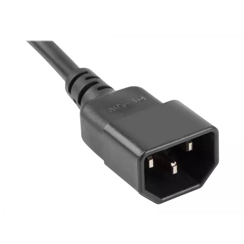 Verlengsnoer Lanberg PS0-04E-0100-IEC-BK 1 m 4 stopcontacten binnen zwart